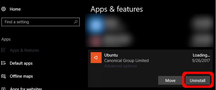 Gỡ cài đặt distro Linux trên Windows 10